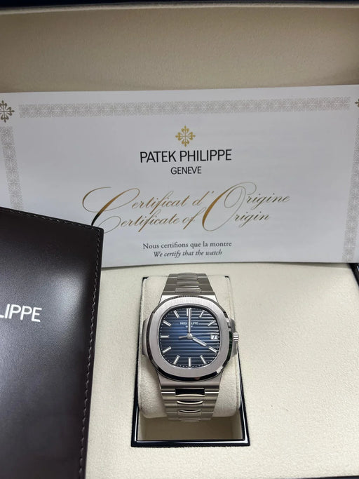 Patek Philippe Nautilus Blue Dial White Gold