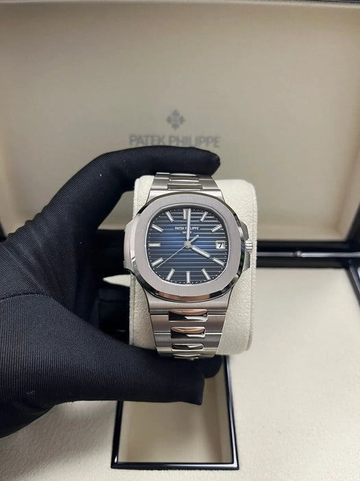 Patek Philippe Nautilus Blue Dial White Gold