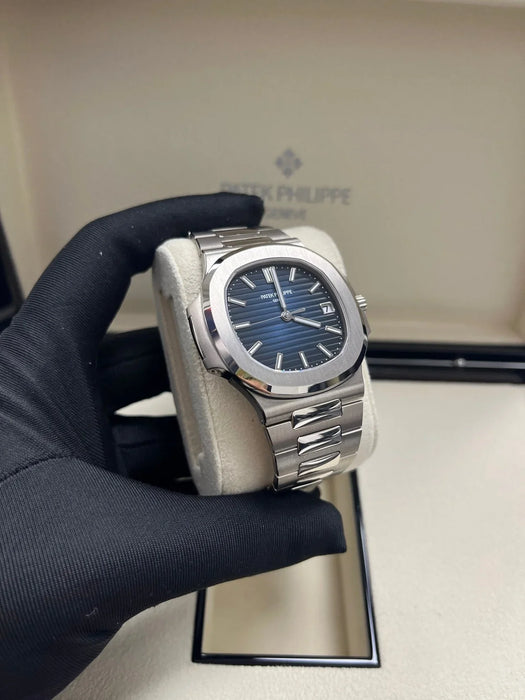 Patek Philippe Nautilus Blue Dial White Gold